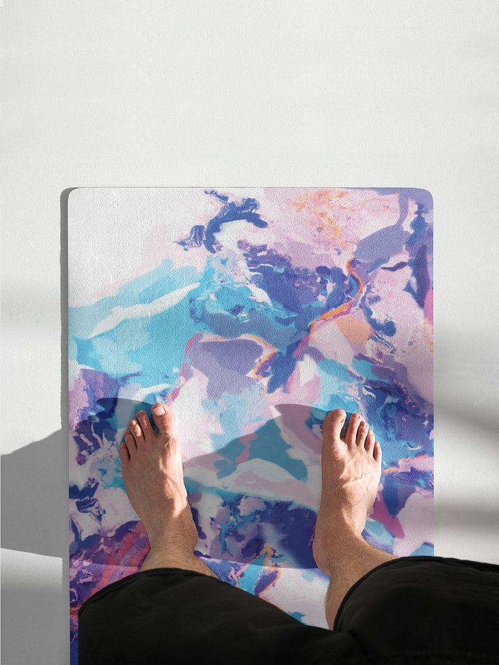 Yoga Mat "Marble Effect Pastel Blue Purple Dreamy Waves" product image (1)