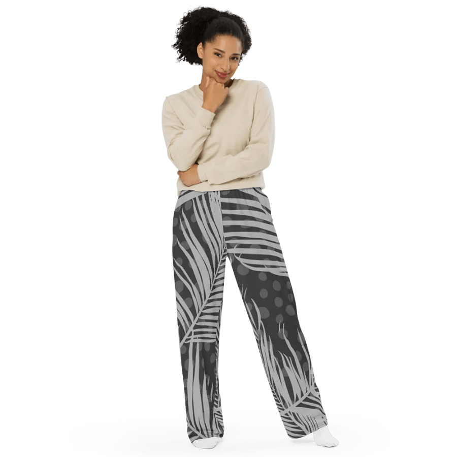 Monochrome Jungle Dreams Wide-Leg Pants product image (5)