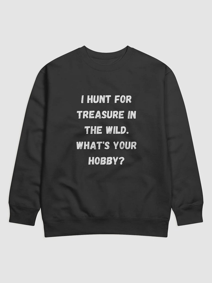 I hunt for treasure in the wild. What's your hobby?-Geocaching Quote Sweatshirt for Adventure Seekers product image (1)