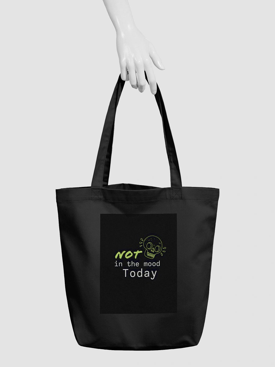 “Not in the Mood Today” Skull Graphic Black Tote Bag product image (3)