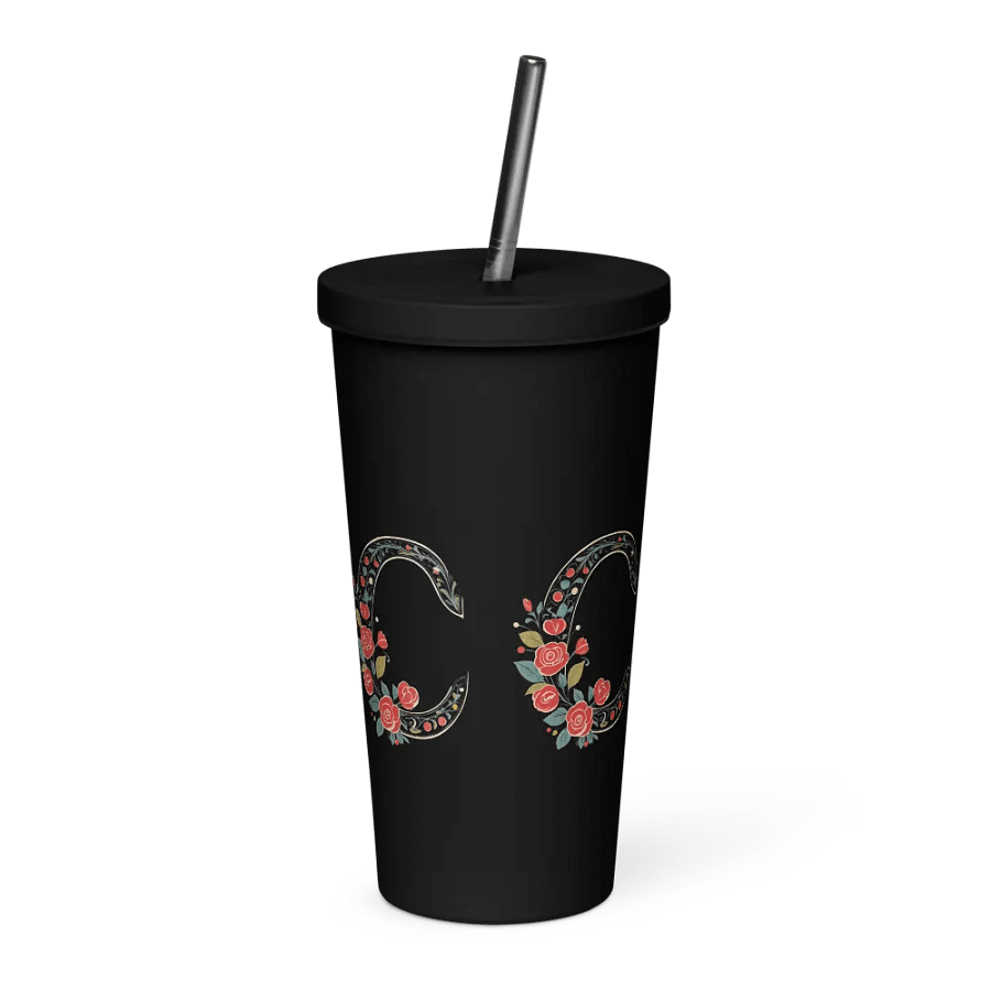 Valentine’s Monogram Letter C(1) Black Tumbler product image (3)