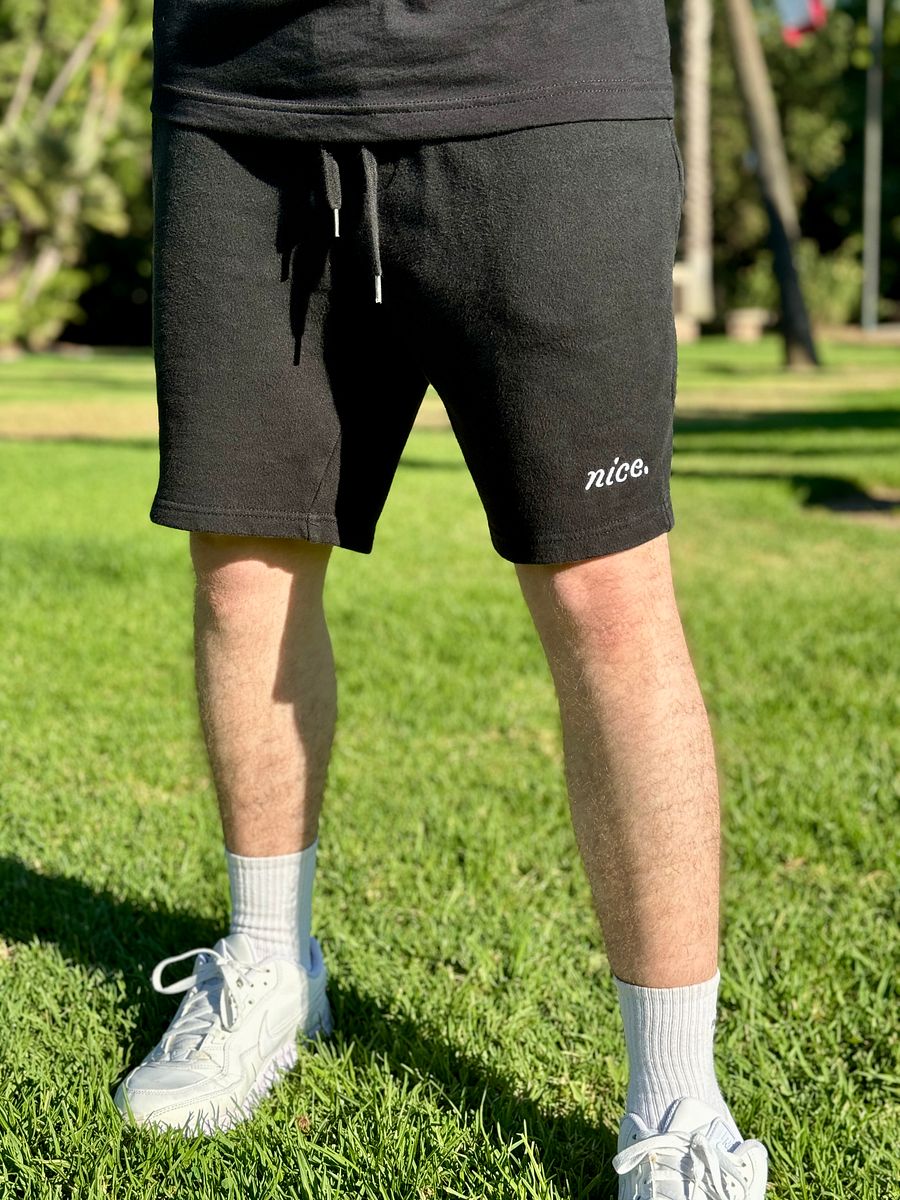 Nice. Embroidered Sweatshorts (Black) product image (5)