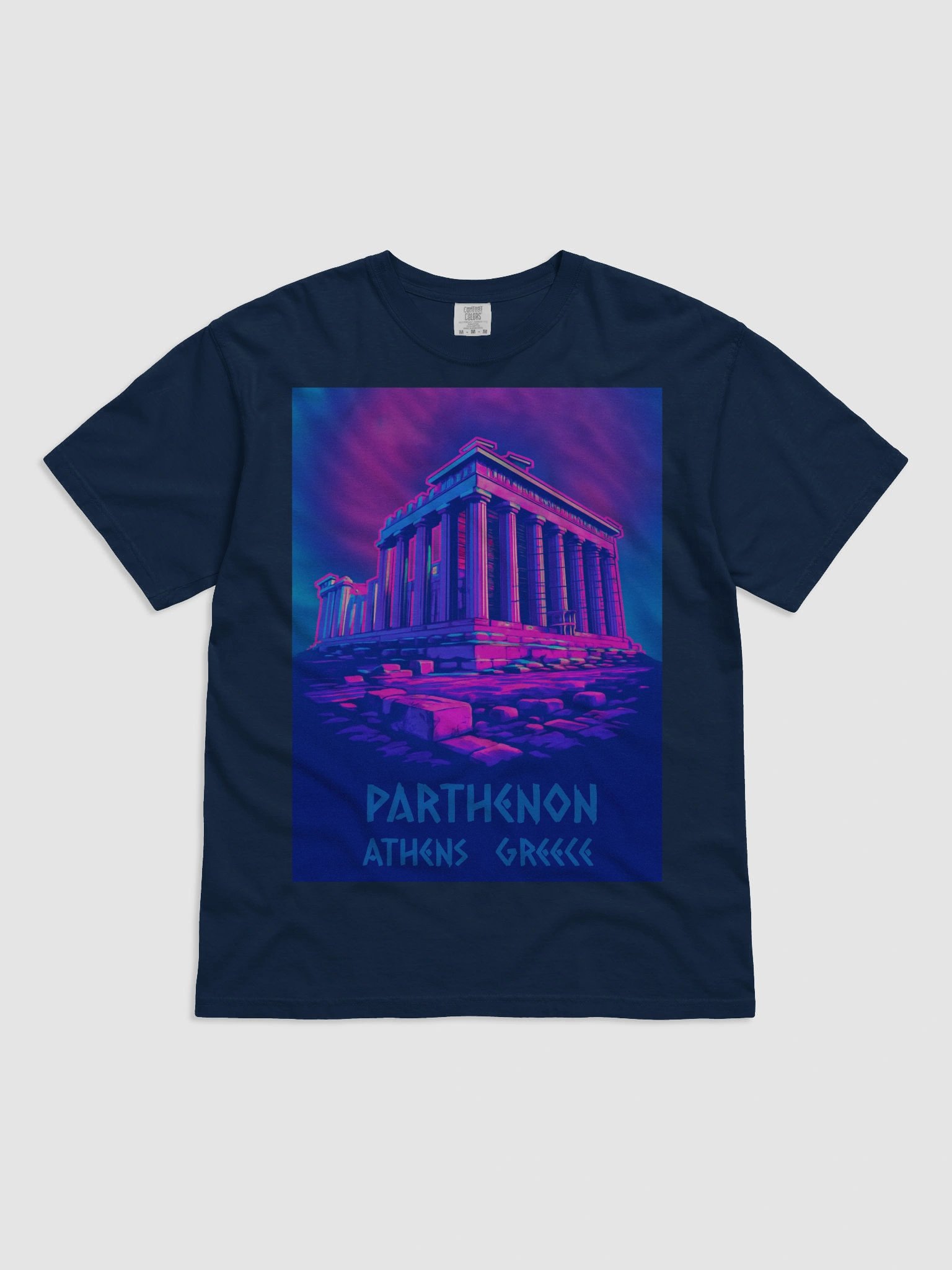 Neon Chill Wave Parthenon Athens T-Shirt product image (6)