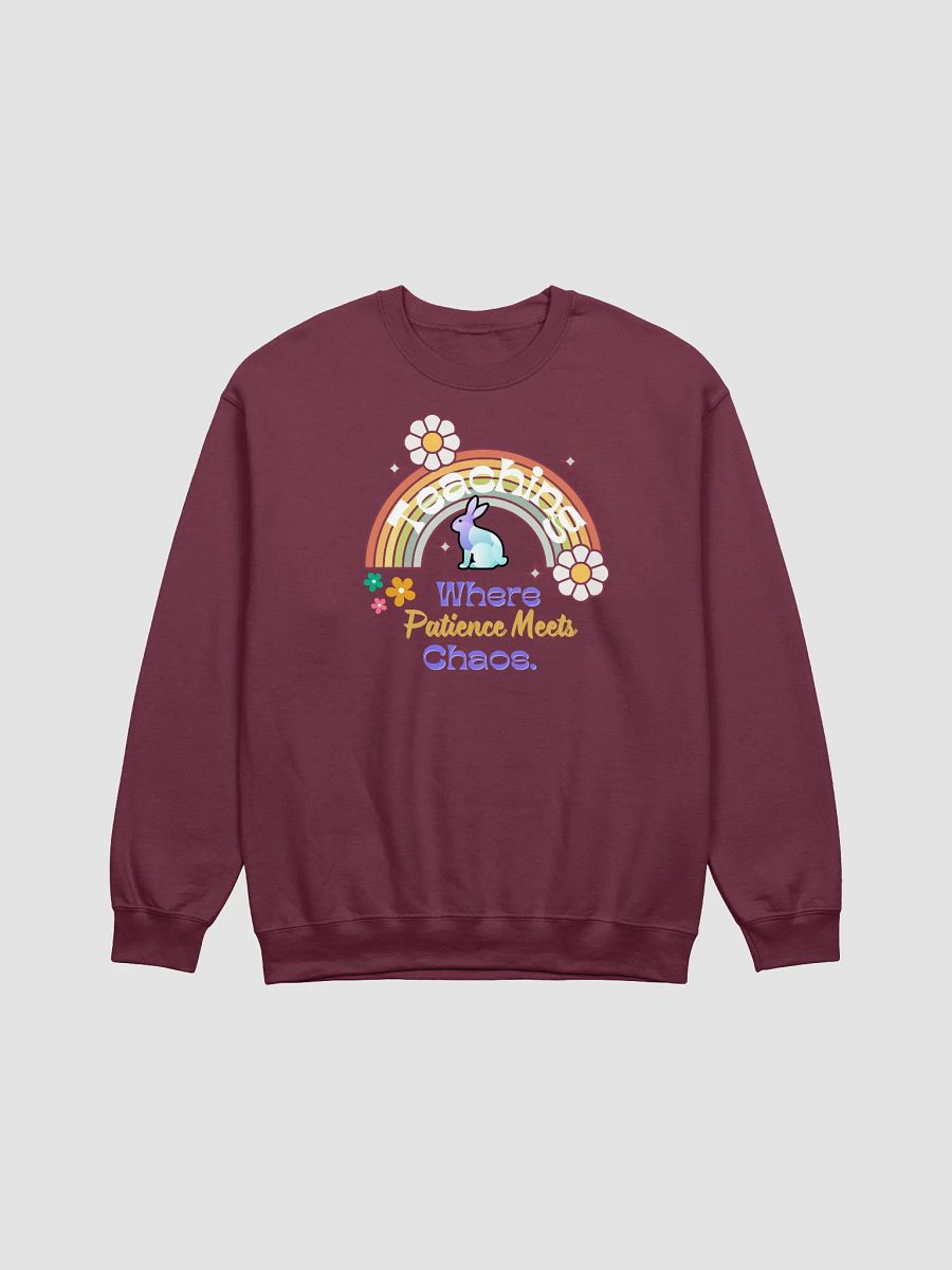 Bunny Teaching Where Patience Meets Chaos, Teachers Gildan Sweatshirt product image (2)