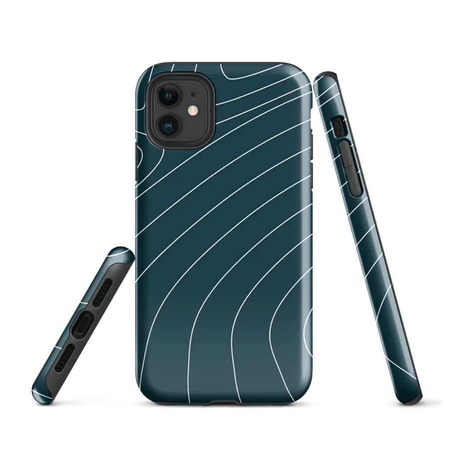 Topographic Teal Tough iPhone® Case product image (1)