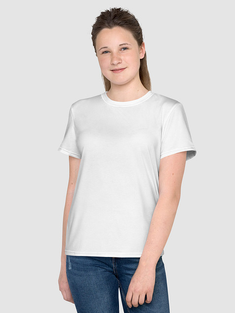 Photo showing All-Over Print Youth Crew Neck T-Shirt