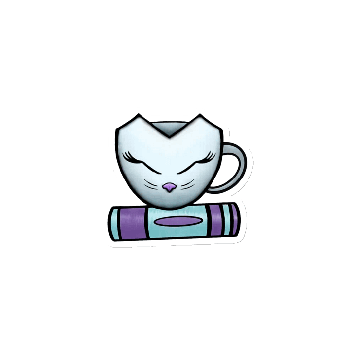 Cat Cup & Book | Die-Cut Magnet product image (1)