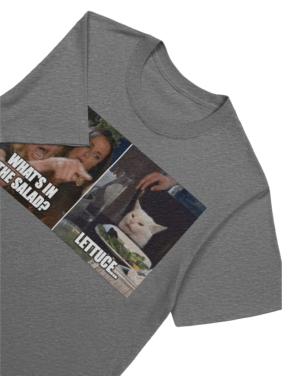 Funny Meme T-Shirt – Cat Meme Salad Tee – “What’s in the Salad? Lettuce” – Hawks Troll Shirt product image (7)