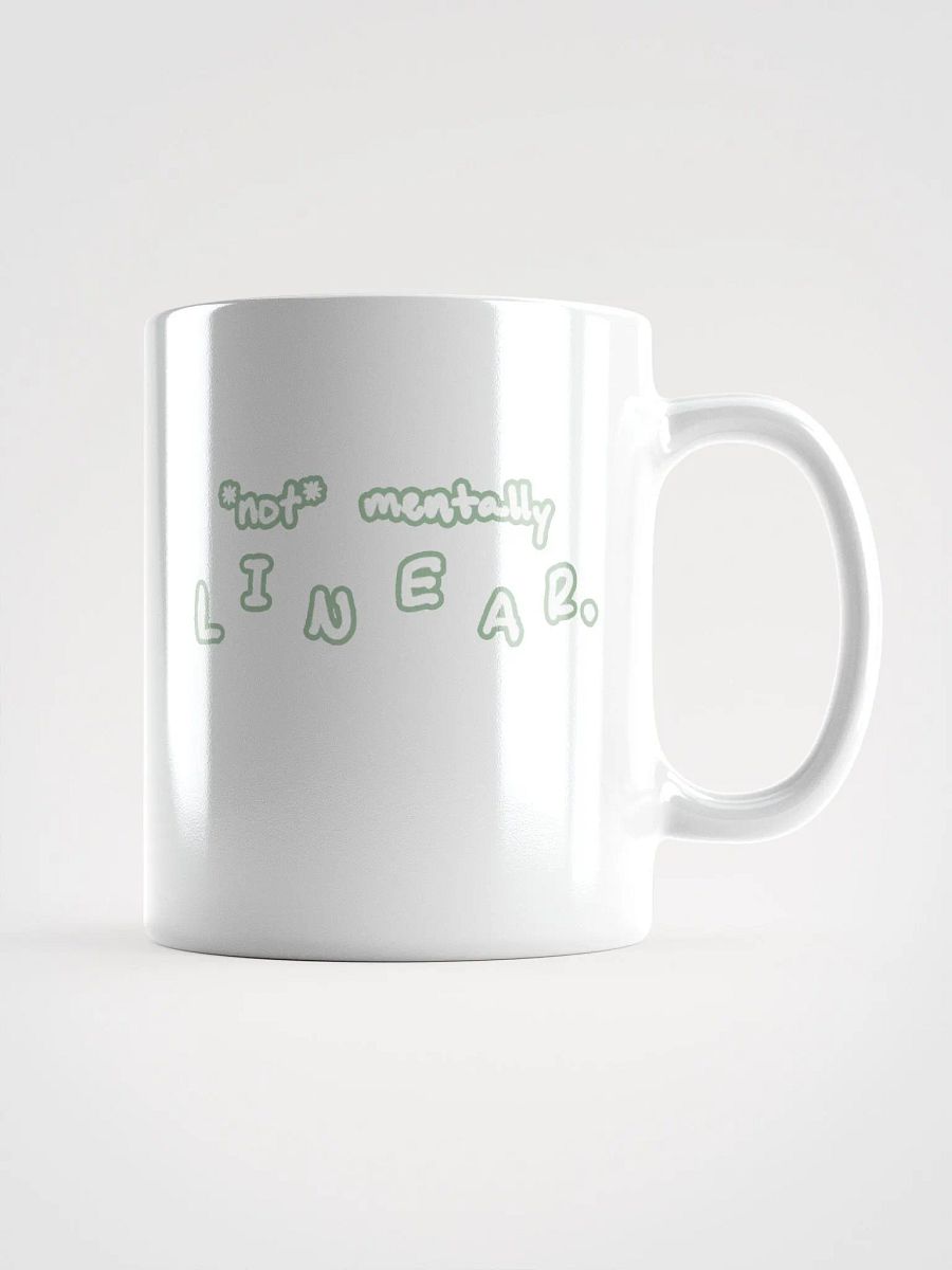*not* mentally linear (lined design, #96B697) glossy white mug product image (1)