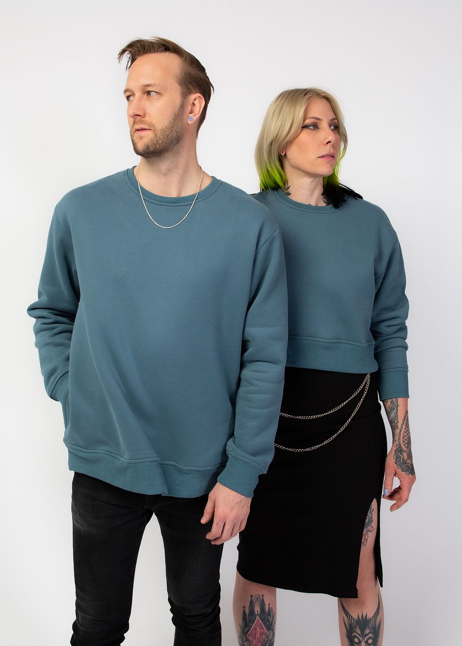 Marine Blue Cropped Crewneck product image (4)