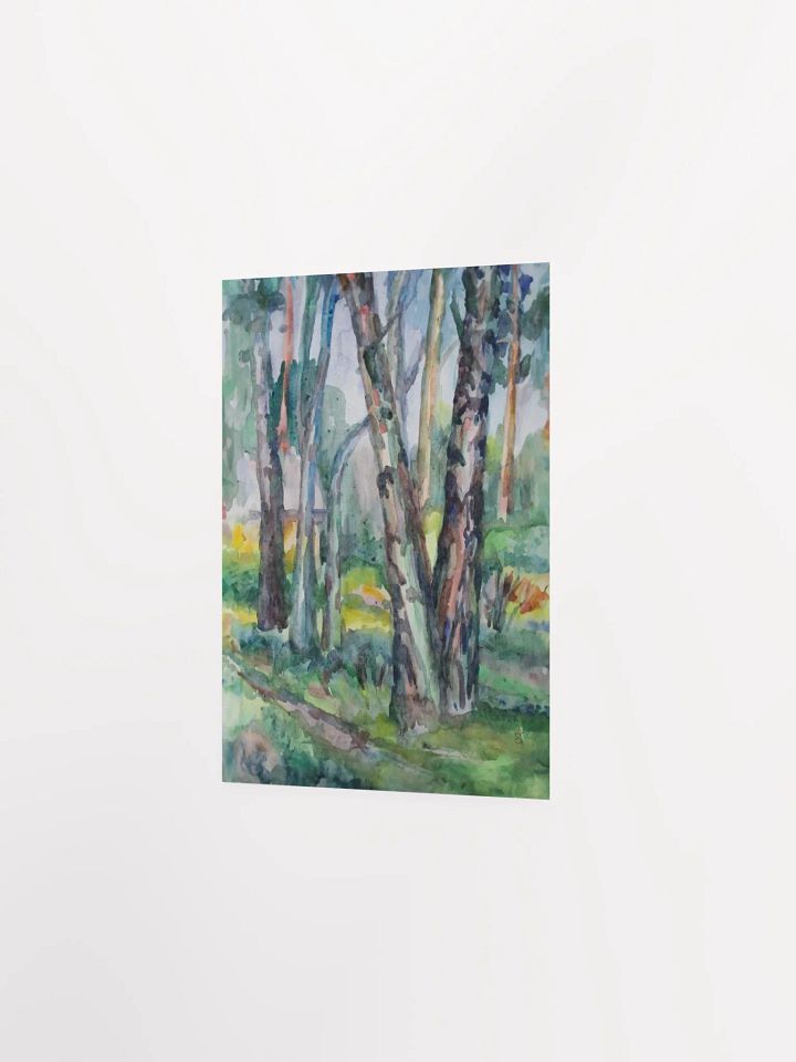 Whispering Woods Watercolor Poster - Birch Forest product image (4)