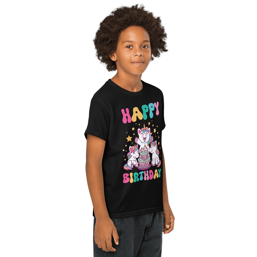 Happy Birthday (Unicorns With Birthday Cake) T-Shirt For Kids product image (8)