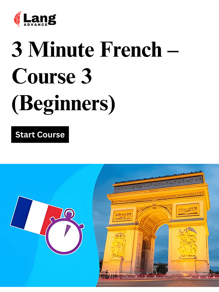 3 Minute French - Course 3 | Language lessons for beginners product image (1)