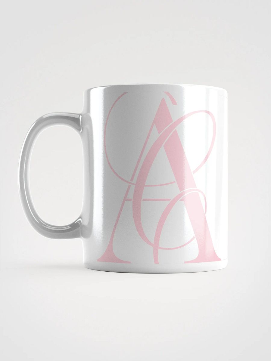 Elegant A Calligraphy White Glossy Mug (Pink) product image (6)