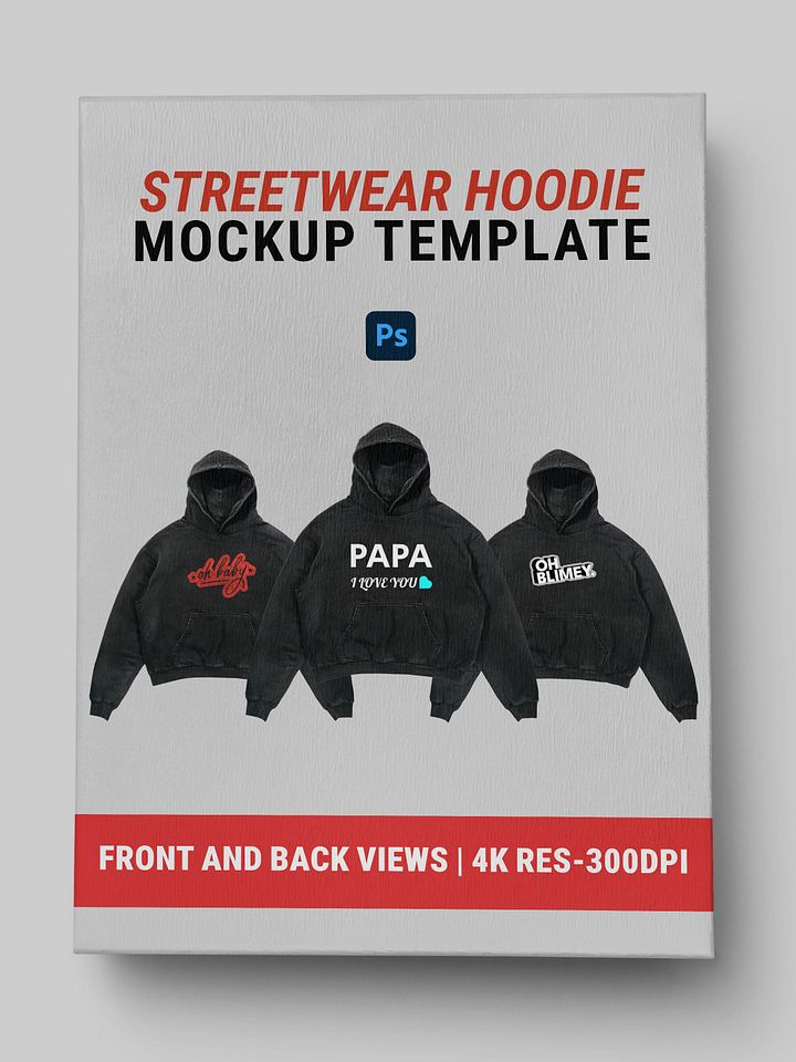 Streetwear Hoodie Mockup Template product image (1)