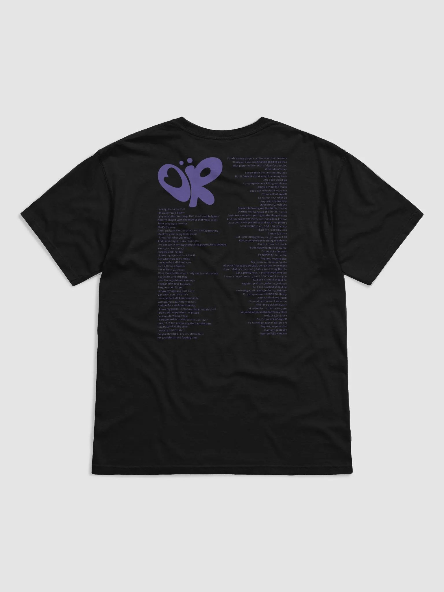 guts tour lyric shirt all american b!tch x jealousy, jealousy product image (3)