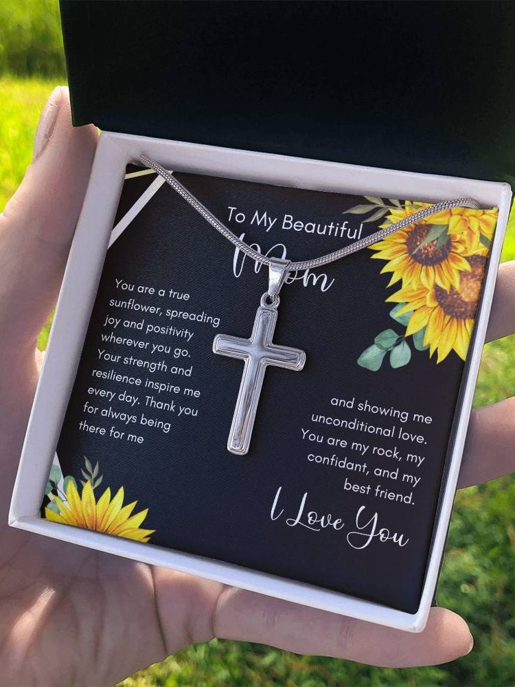 Mom Cross Necklace - A True Sunflower product image (4)