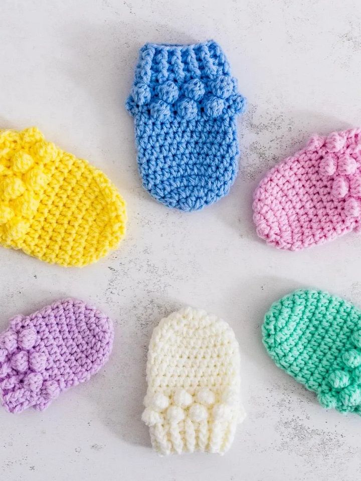 Crochet Pattern: Bobble Baby Mittens product image (1)