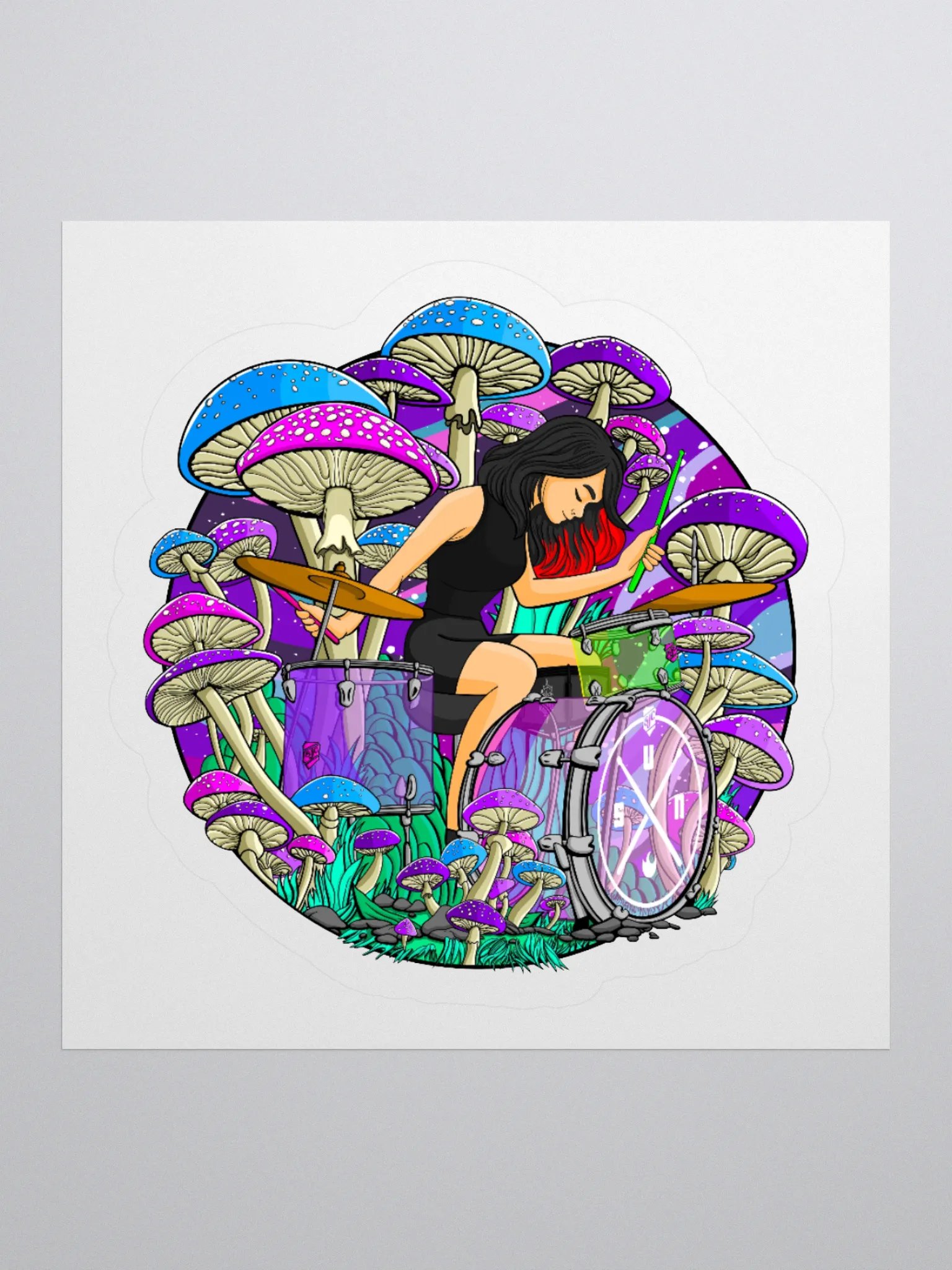 Mushroom Drummer Sticker product image (1)