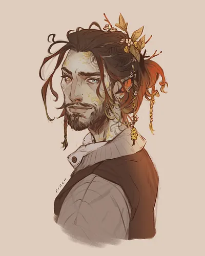Off to the woods for a long weekend, so Steph’s Circle of Blossoms druid Dagan feels like a fitting character to share 🍂 

#d...