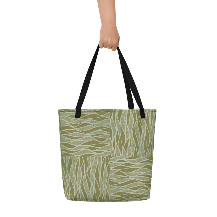Big tote bag with pocket olive color  textures product image (6)