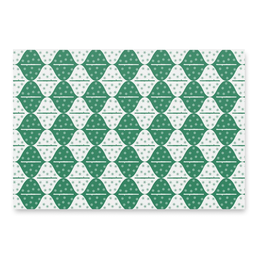 Flutes and Snowflakes - Piccolo - Green Gift Wrap Paper product image (5)