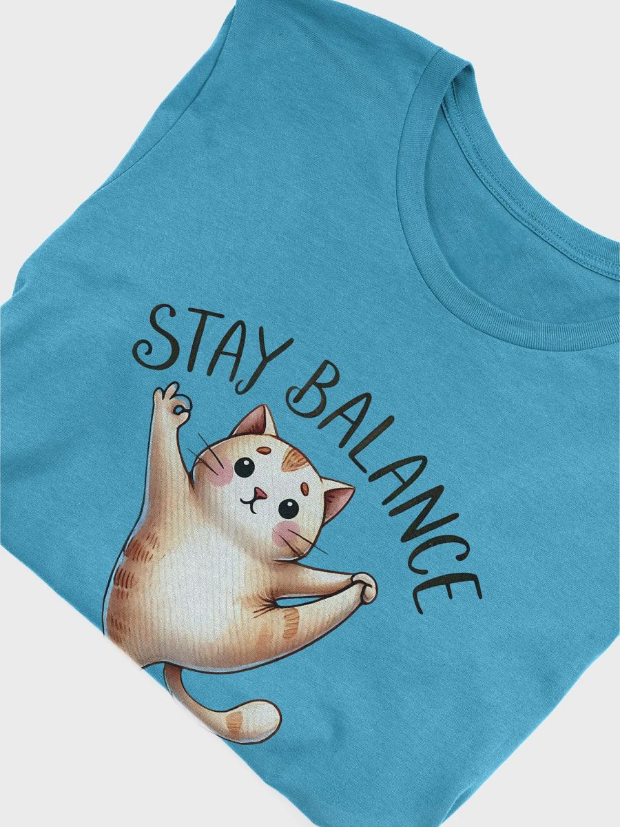 Stay Balanced Cat T-Shirt - Adorable Yoga Design product image (3)