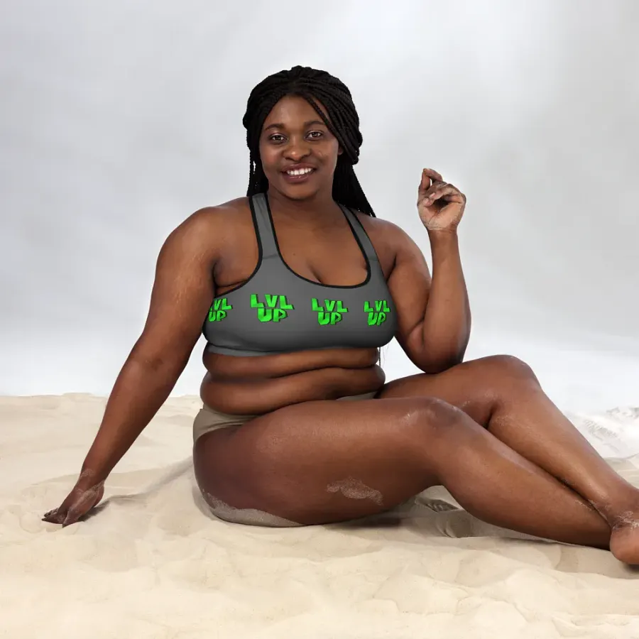 LVL UP Grey Sports Bra product image (5)