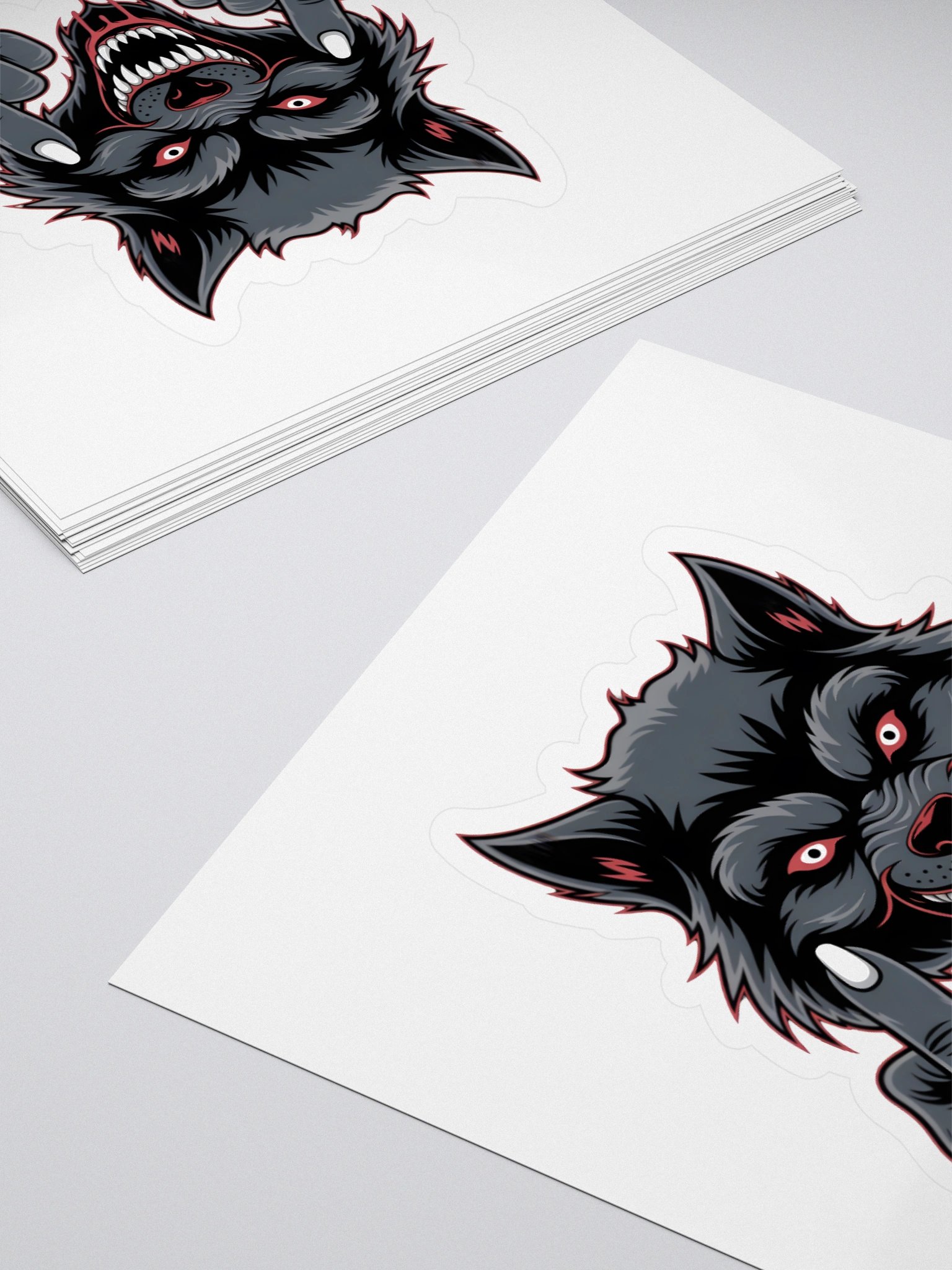 Defiant Wolf Kiss Cut Stickers product image (4)