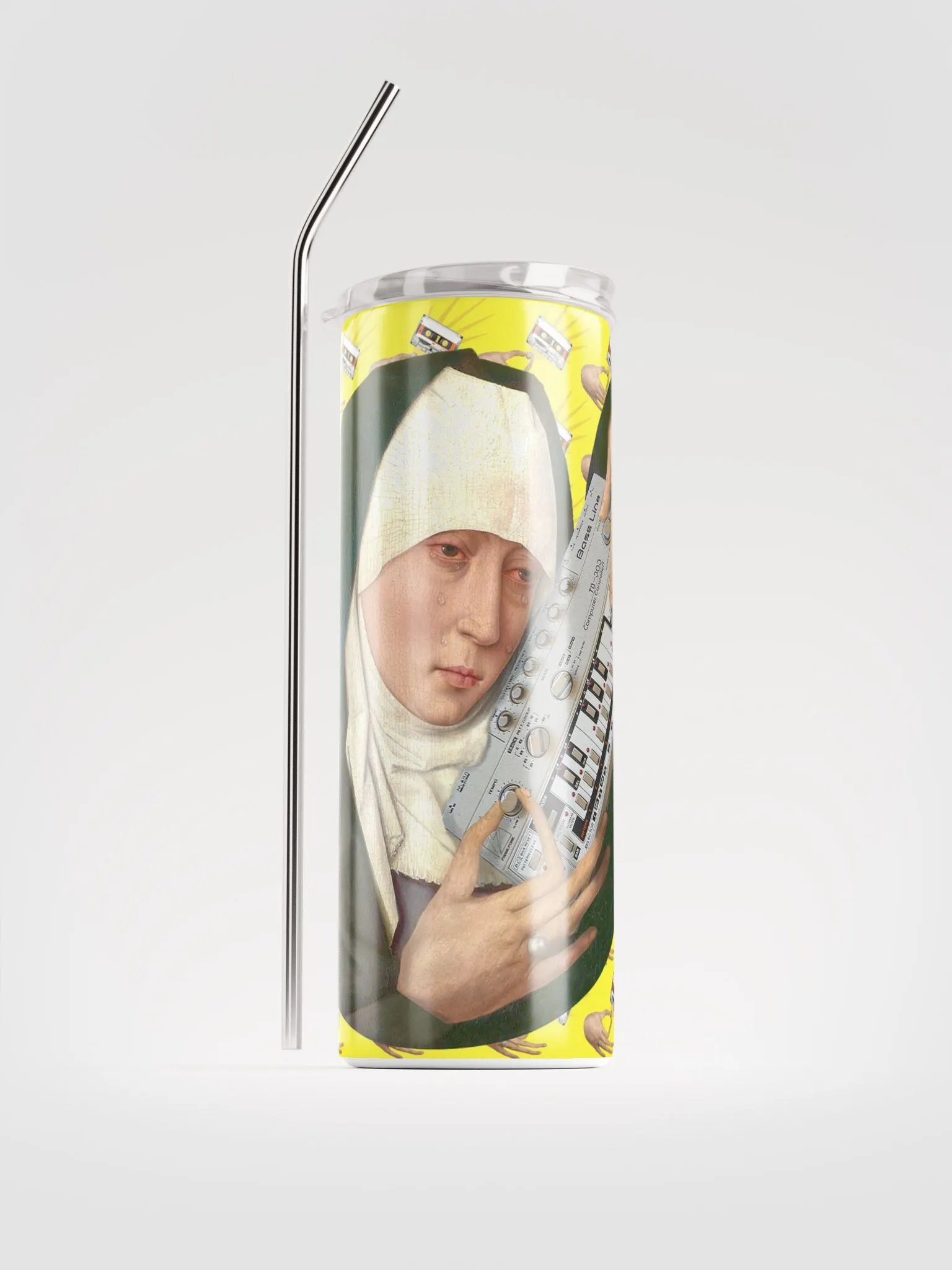 Mater Dolorosa meets Roland TB 303 by Frank Fonik, Techno EDM Stainless Steel Tumbler product image (1)