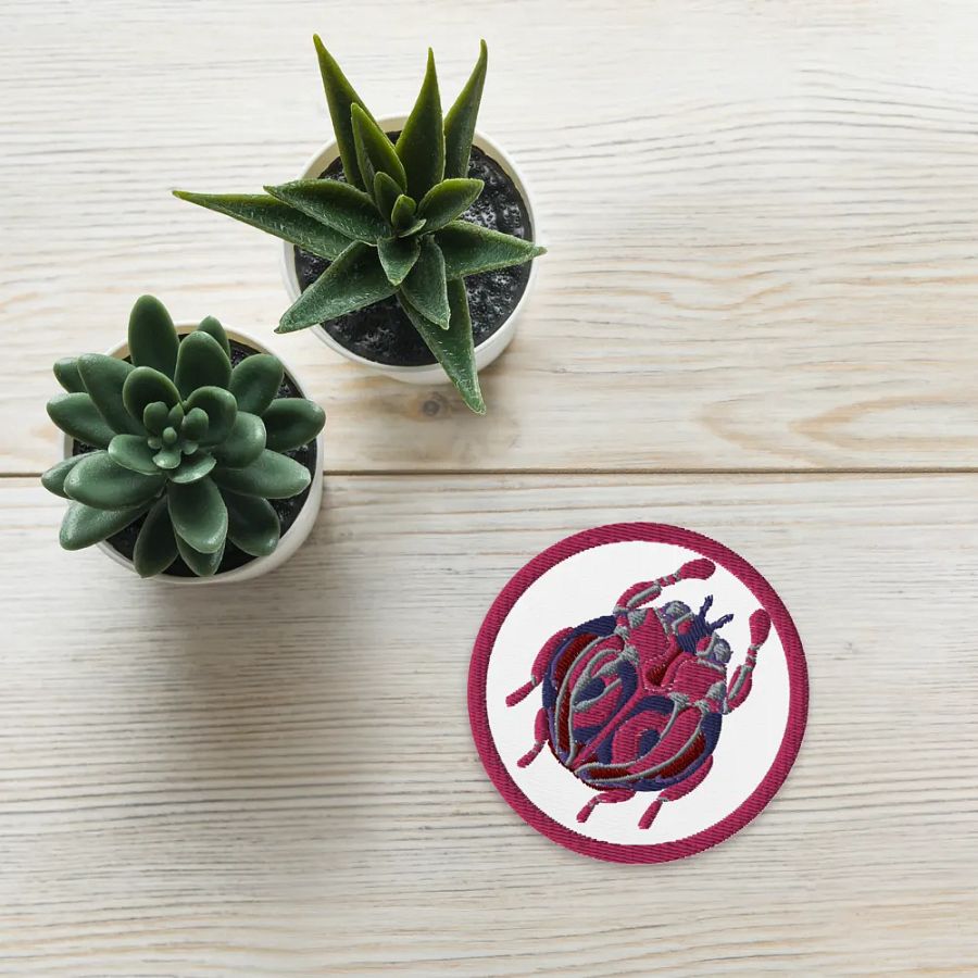 Pink Ladybug Embroidered Patch product image (13)