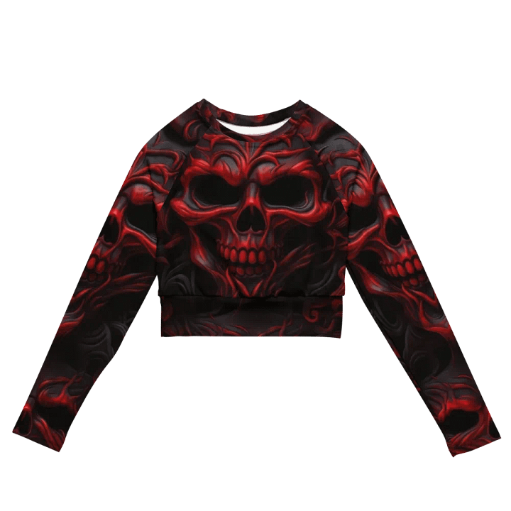 Eternal Red Skulls Recycled Crop Top product image (2)