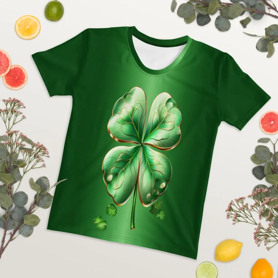 Four Leaf Clover St. Patricks Day All Over Print T-shirt product image (7)