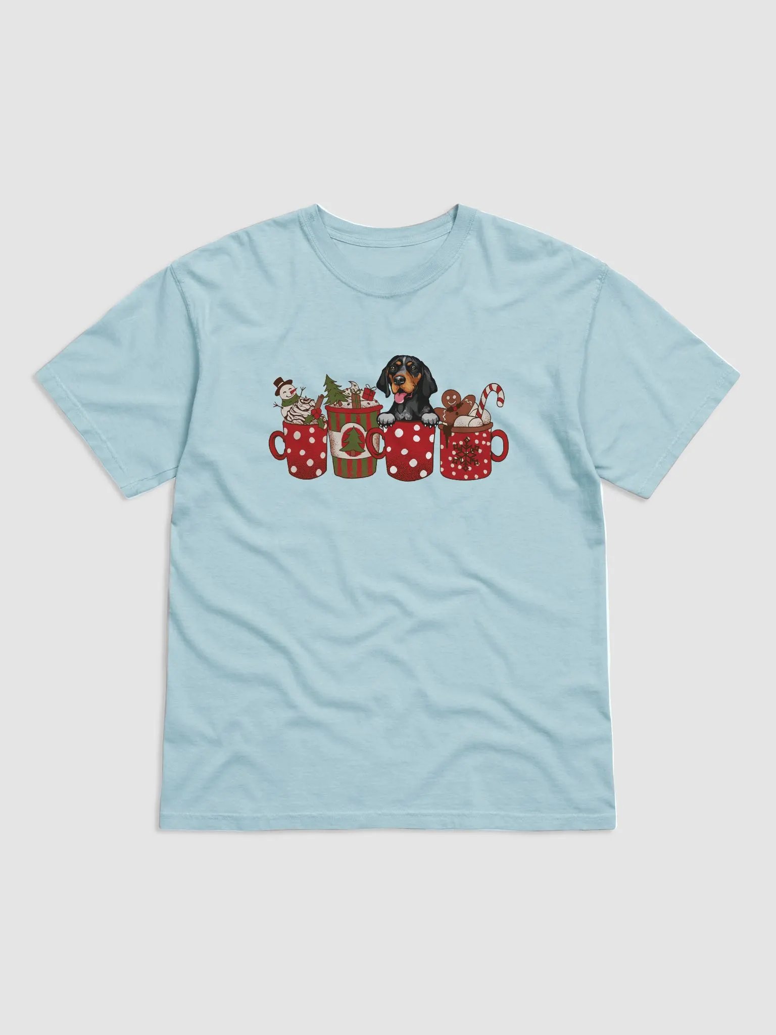 Cute Bluetick Coonhound in a Christmas Cup T-Shirt | Funny Christmas Pup in a Cup product image (9)