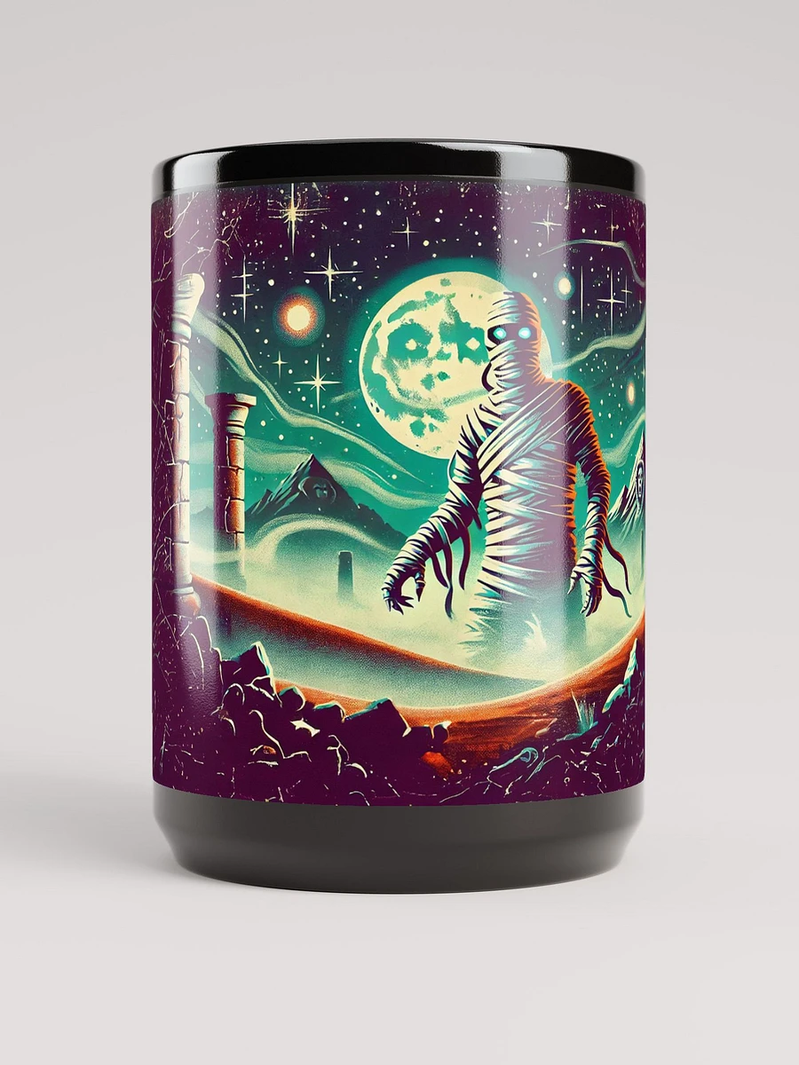 Mummy Under a Full Moon Black Glossy Mug product image (1)