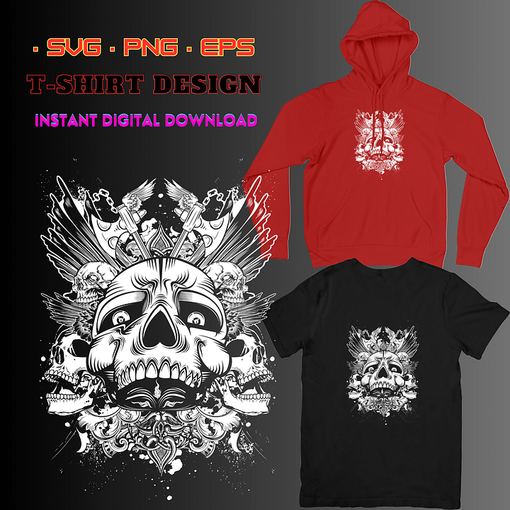 Skeleton Svg, Skull Svg, Halloween svg, battle axe svg, T-shirt svg, Custom Design, cut files cricut, svg,png, ai, eps, wing svg, product image (1)