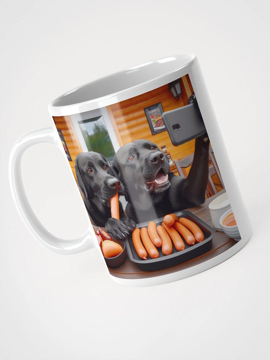Labrador Hot Dog Selfie #Humorous Glossy White Mug product image (3)