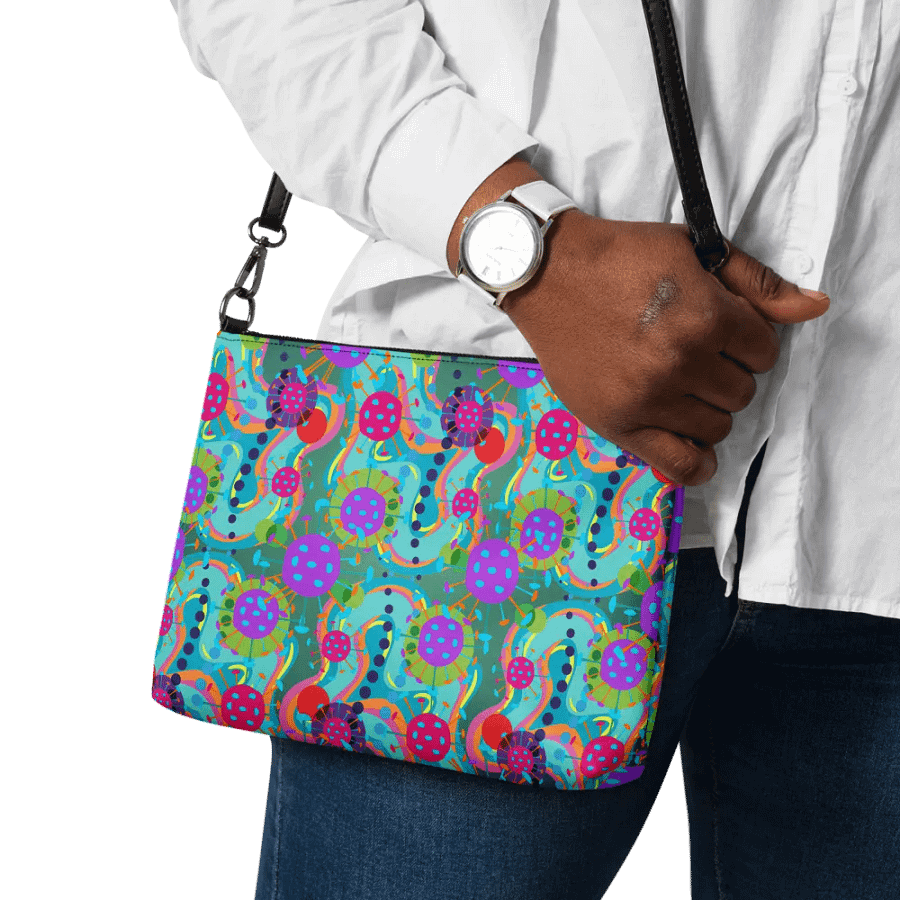 Vibrant techno All-Over Print Crossbody Bag for the tech enthusiasts product image (11)