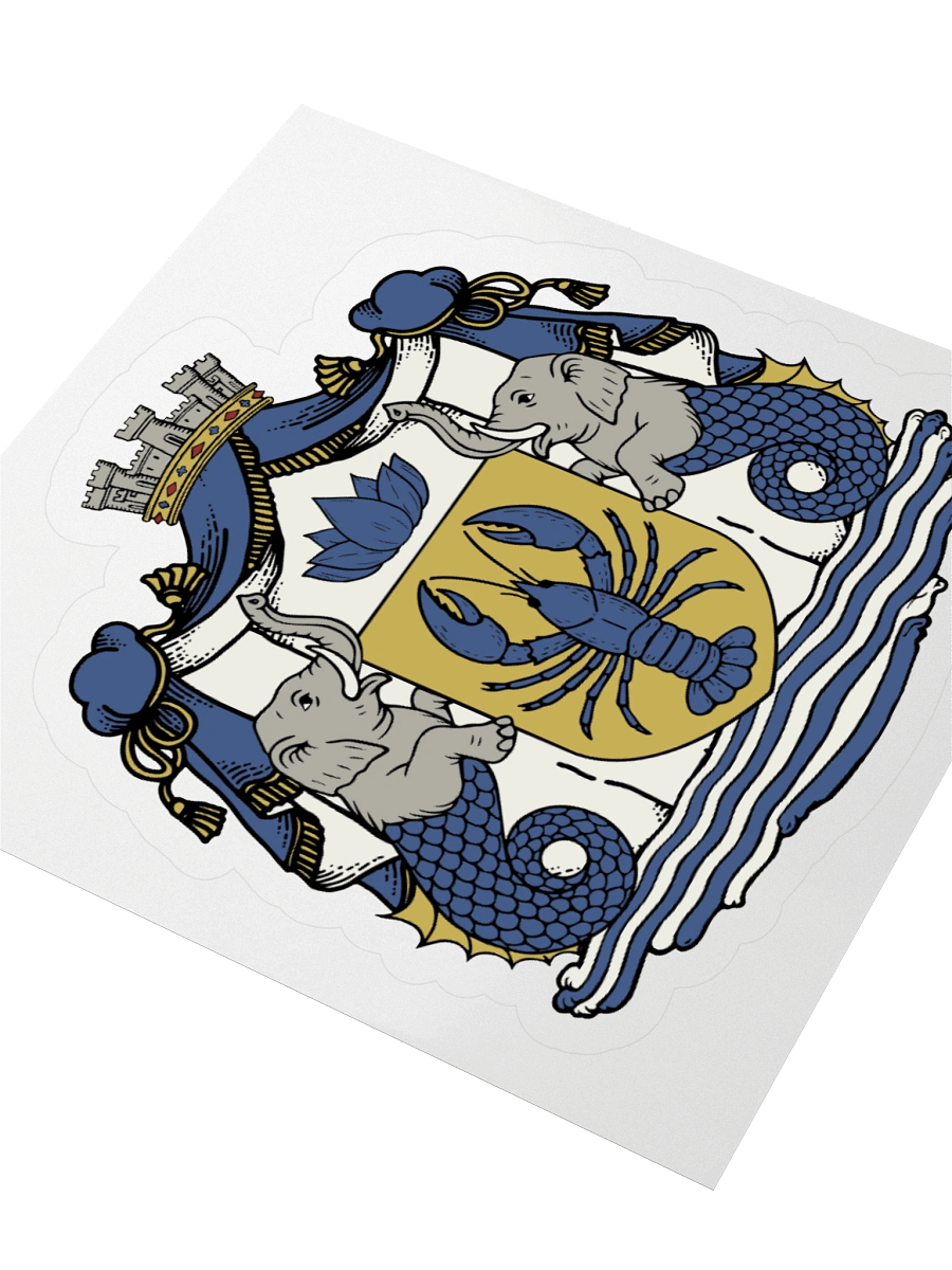 Blue Lobster Royal Arms Kiss Cut Sticker product image (3)