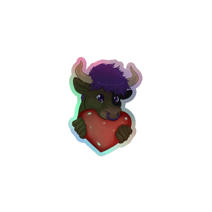 "Bull Love" Holographic Sticker product image (1)