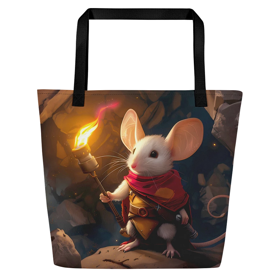 Tote Bag: Awesome Mouse the Explorer Mystical Forest Cavern Fantasy Adventure Design product image (1)
