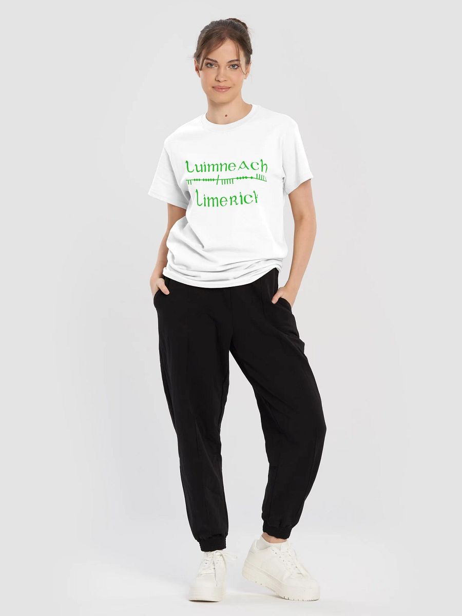 Limerick/Luimneach Scholastic style Ogham white Printed T-shirt product image (4)