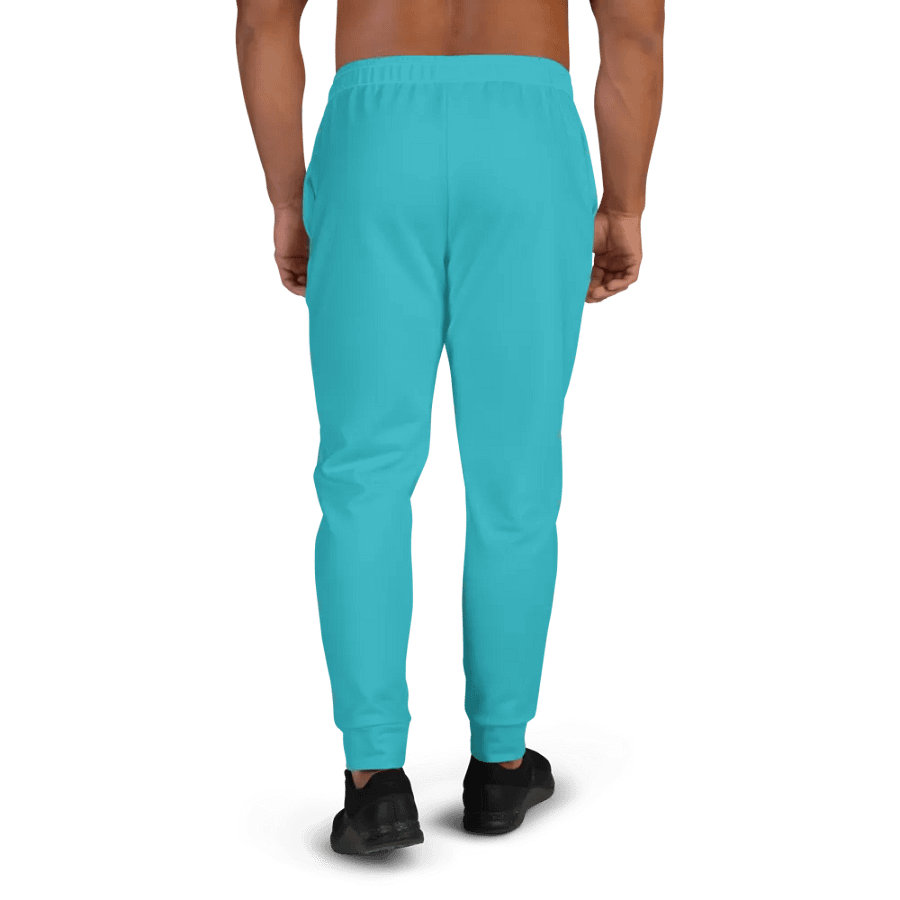 Plain Turquoise Blue Light Summer Recycled Polyester Premium Men's Joggers by Treasure Pie product image (4)