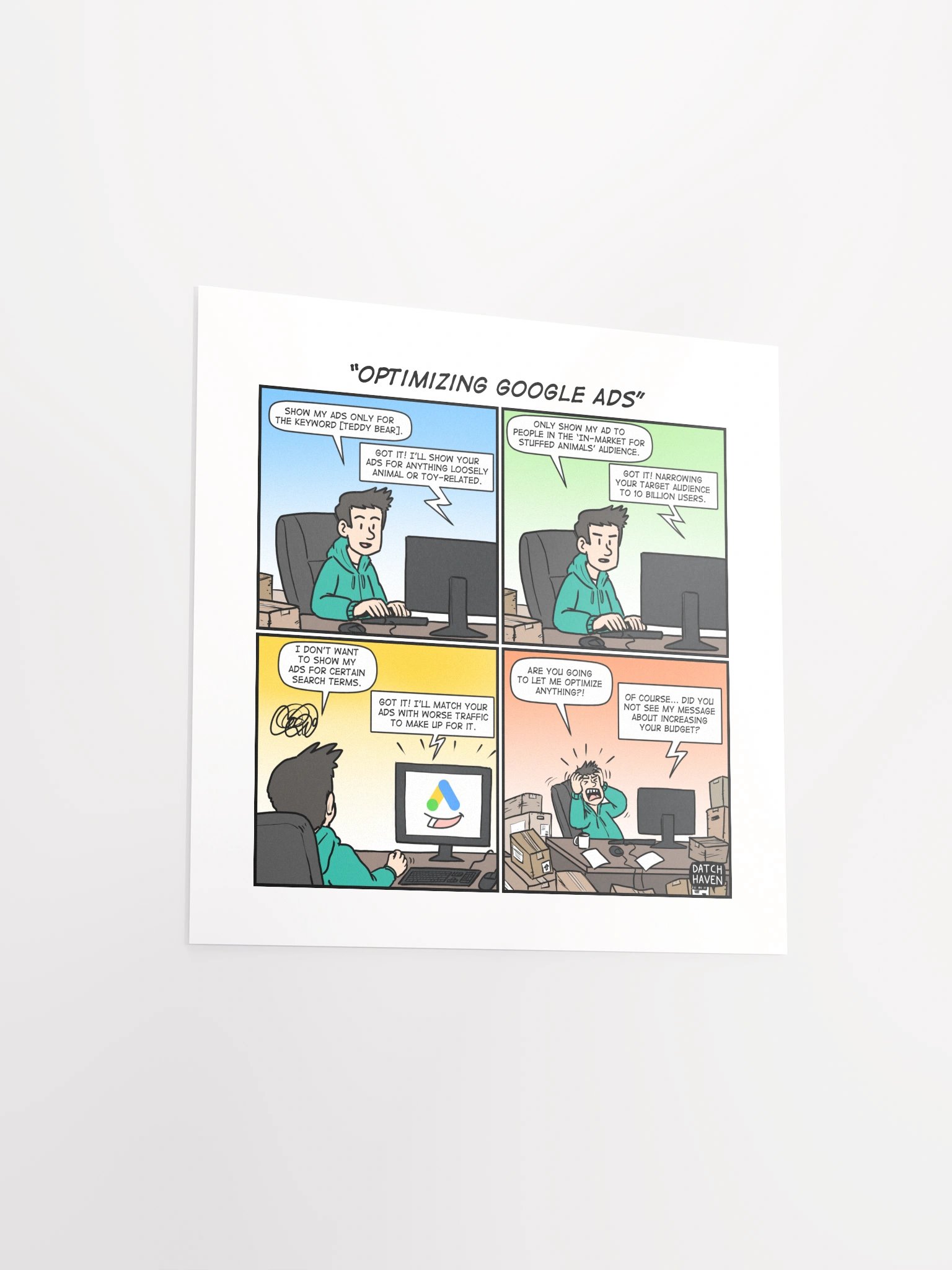 "Optimizing Google Ads" poster (square) product image (12)