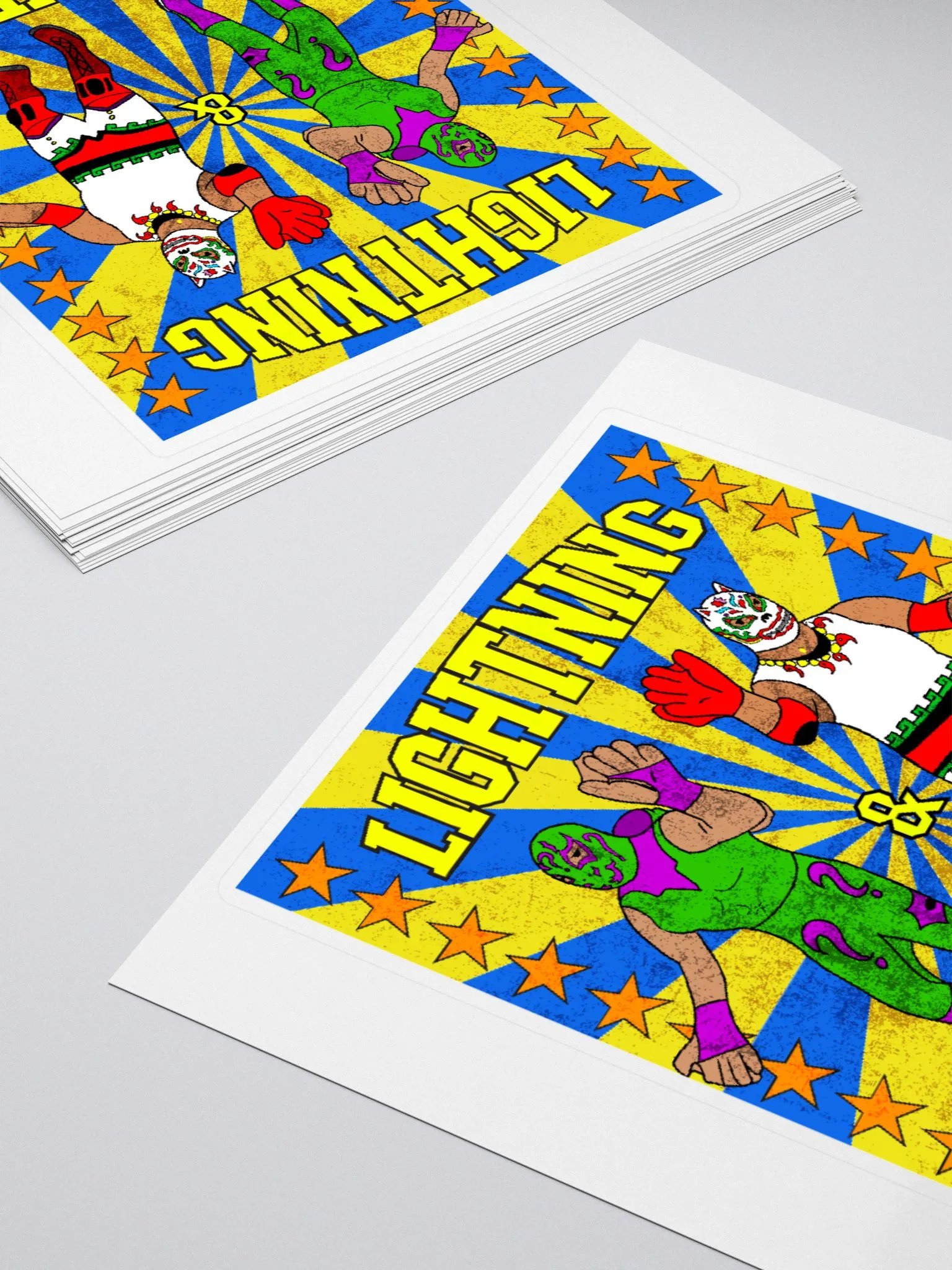 Lightning & Thunder Lucha Figures Sticker product image (11)