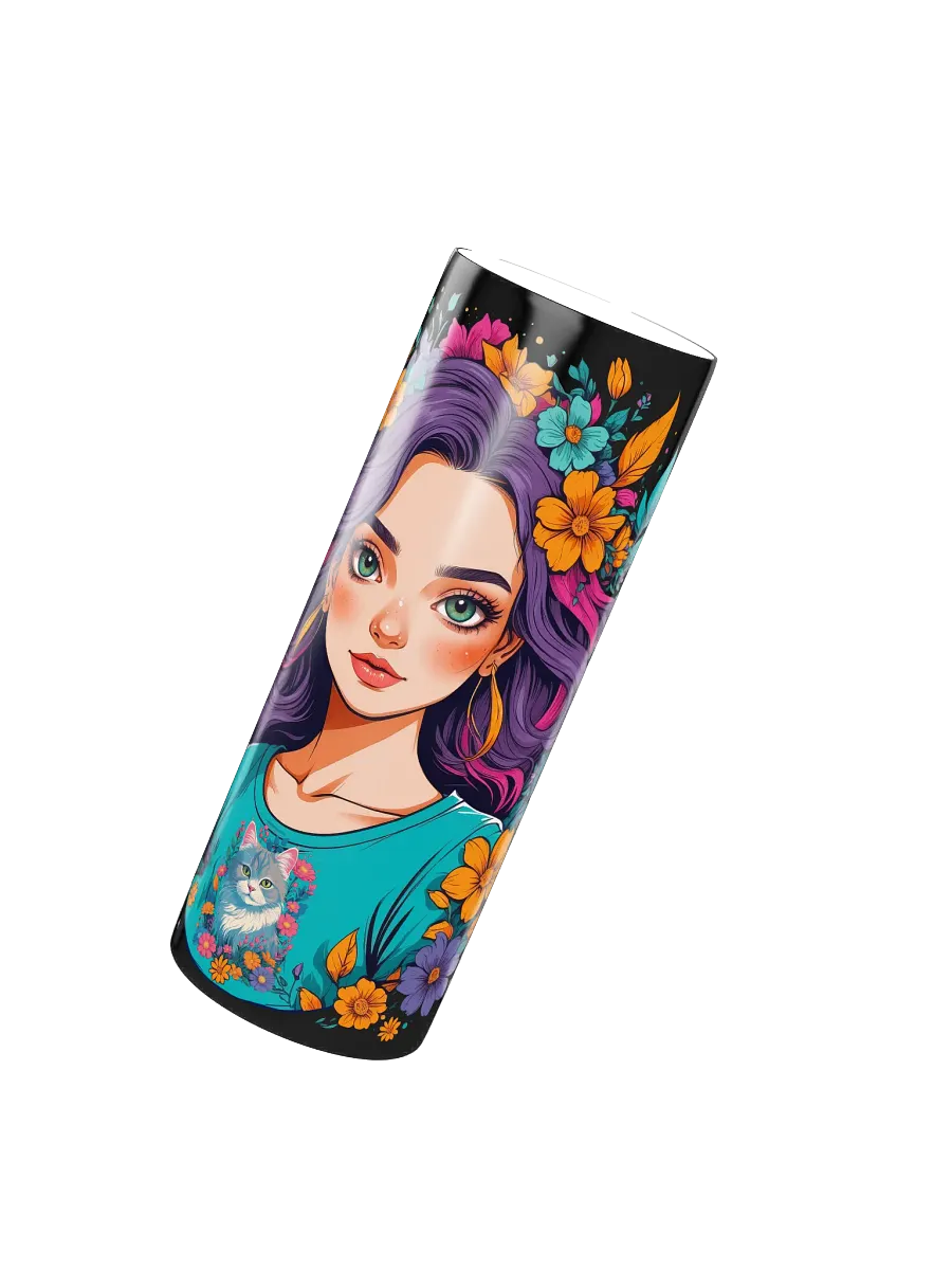 Bloomcore Flower Girl 20 oz Skinny Stainless Steel Tumbler - Black - v2 product image (3)