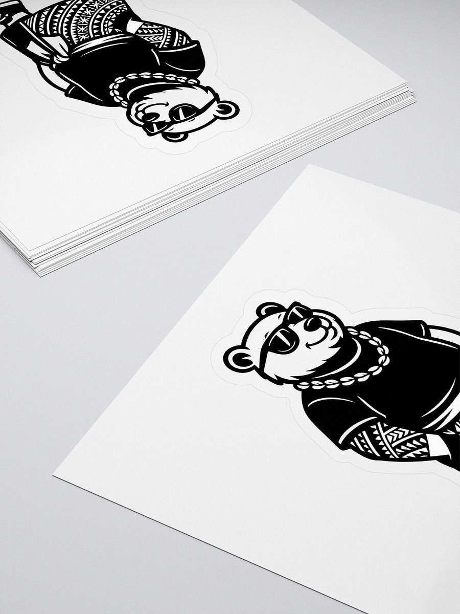 Samoan Urban Bear Kiss-Cut Sticker – Polynesian Lava Lava Streetwear Design | Island Culture Decal by ASP Apparel product image (4)