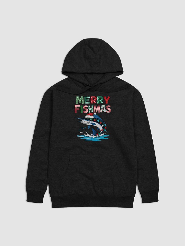 Merry Fishmas" Marlin Fishing Hoodie with Christmas Lights product image (4)
