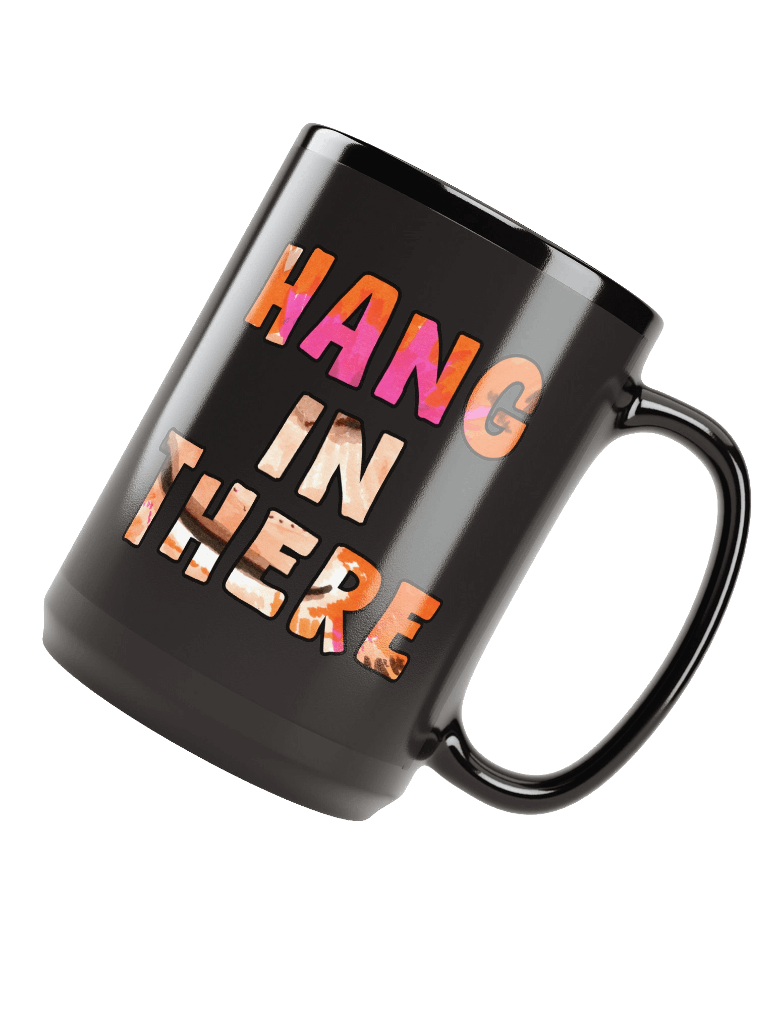 Orangutan Watercolour Black Mug (15oz) product image (4)