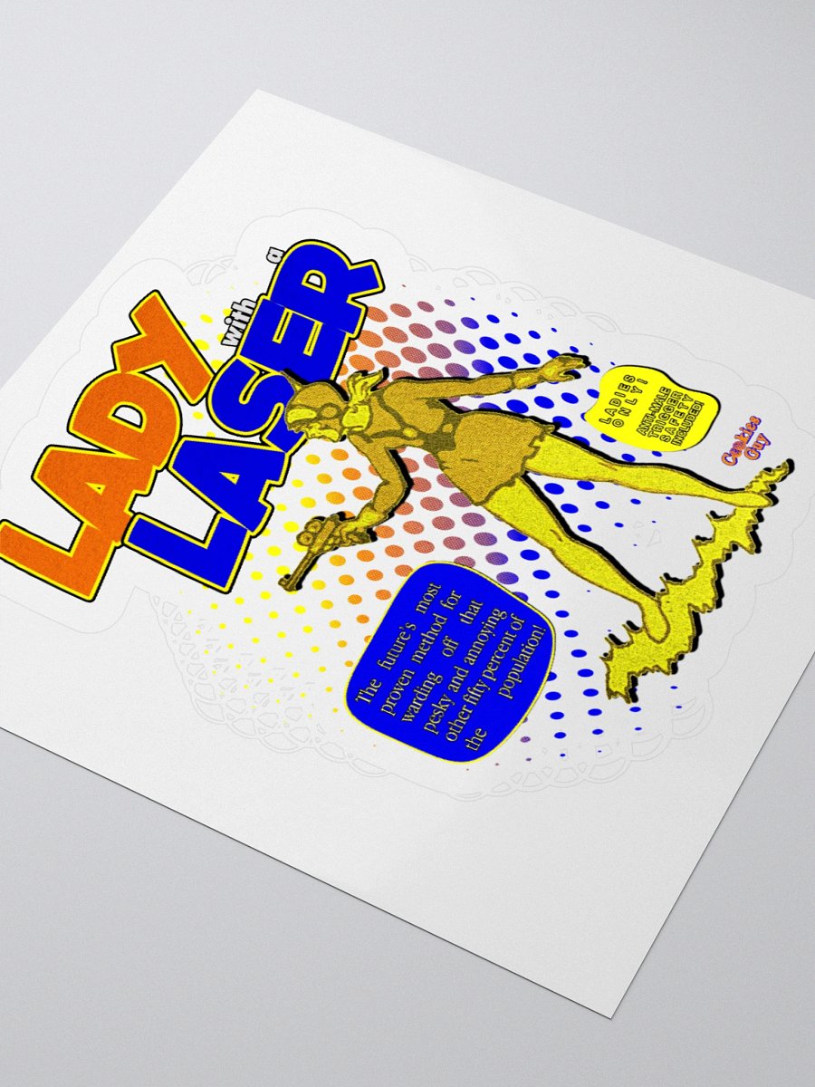"Lady With A Laser" Retro Comic Sticker product image (7)